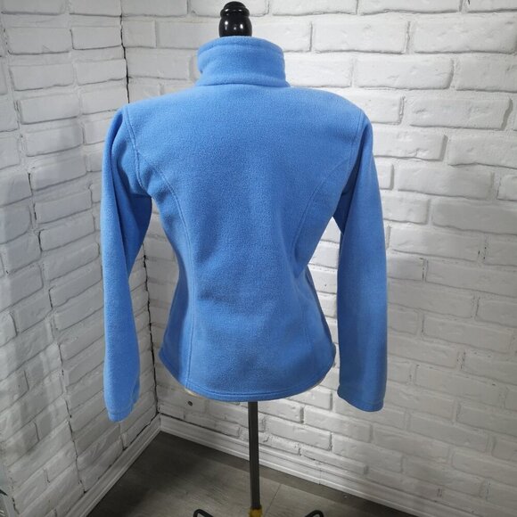 Columbia Ladies Size Medium Light Blue Full Zip Tapered Fleece Jacket - Picture 2 of 16